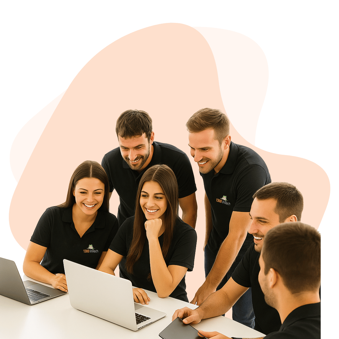 1300 InTech IT support professionals working together on business solutions.