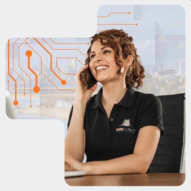 1300 InTech staff member supporting business phone systems in Melbourne for local companies