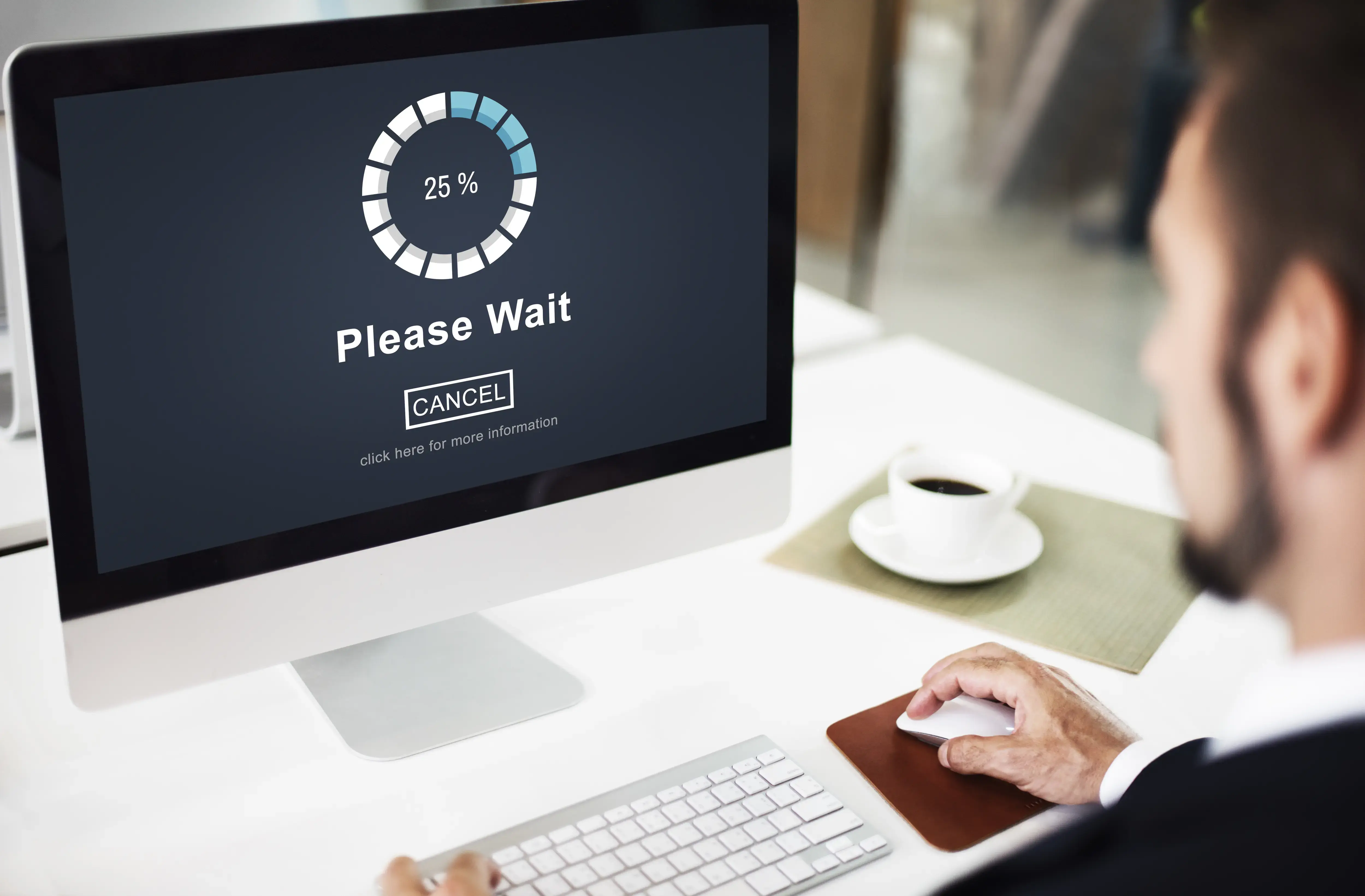Image of an business owner backing up their computer data
